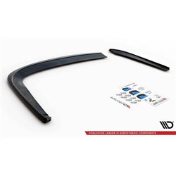 Maxton - Lames De Pare-Chocs Arrière Latérales V.1 Seat Leon FR Sportstourer Mk3 Noir Brillant