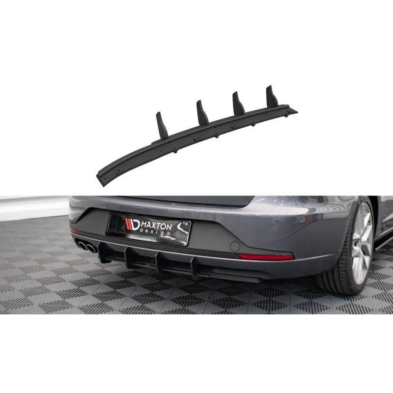Maxton - Street Pro Central Diffuseur Arriere Seat Leon FR Sportstourer Mk3 Noir-Rouge