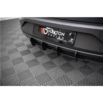 Maxton - Street Pro Central Diffuseur Arriere Seat Leon FR Sportstourer Mk3 Noir-Rouge