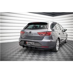 Maxton - Street Pro Central Diffuseur Arriere Seat Leon FR Sportstourer Mk3 Noir-Rouge