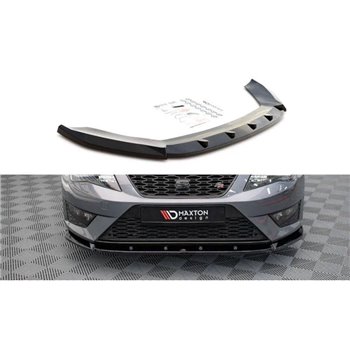 Maxton - Lame Du Pare-Chocs Avant V.1 Seat Leon FR / Cupra Mk3 Noir Brillant