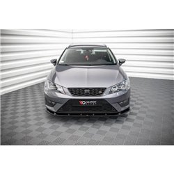 Maxton - Lame Du Pare-Chocs Avant V.1 Seat Leon FR / Cupra Mk3 Noir Brillant