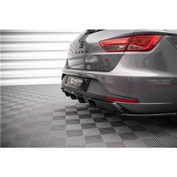 Maxton - Diffuseur Arrière Complet Seat Leon FR Sportstourer Mk3 Noir Brillant