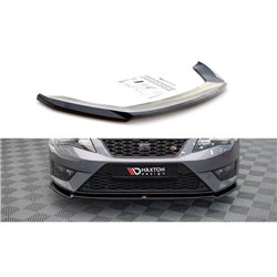 Maxton - Lame Du Pare-Chocs Avant V.2 Seat Leon FR / Cupra Mk3 Noir Brillant