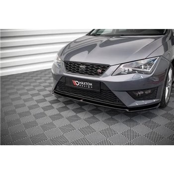 Maxton - Lame Du Pare-Chocs Avant V.2 Seat Leon FR / Cupra Mk3 Noir Brillant