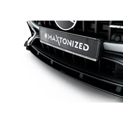 Maxton - Street Pro Lame Du Pare-Chocs Avant Mercedes-AMG CLE 53 Aero C236 Noir-Rouge + Rabats Brillant