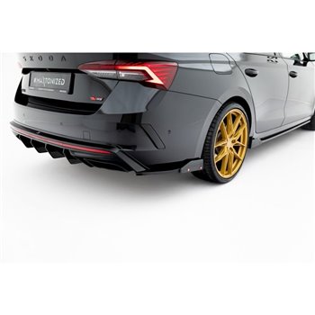 Maxton - Lames De Pare-Chocs Arrière Latérales V.4 + Ailerons Skoda Octavia RS Combi / Liftback Mk4 / Mk4 Facelift