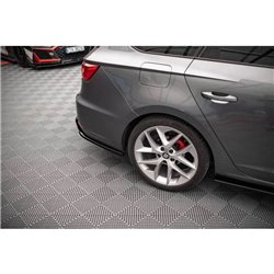 Maxton - Lames De Pare-Chocs Arrière Latérales V.2 Seat Leon FR Sportstourer Mk3 Noir Brillant