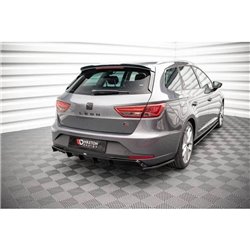 Maxton - Lames De Pare-Chocs Arrière Latérales V.2 Seat Leon FR Sportstourer Mk3 Noir Brillant
