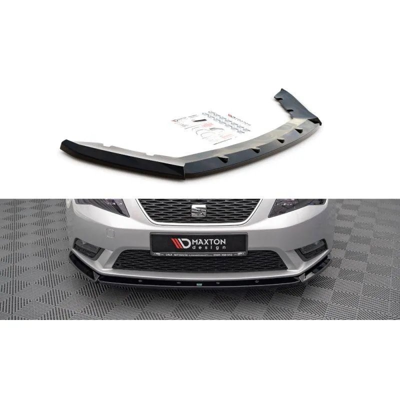 Maxton - Lame Du Pare-Chocs Avant V.1 Seat Leon Mk3 Noir Brillant