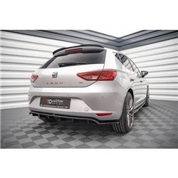 Maxton - Arriere Lame (avec une barre verticale) Seat Leon Hatchback Mk3 Noir Brillant