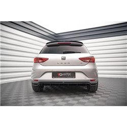 Maxton - Arriere Lame (avec une barre verticale) Seat Leon Hatchback Mk3 Noir Brillant