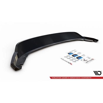 Maxton - Arriere Lame (avec une barre verticale) Seat Leon Hatchback Mk3 Noir Brillant
