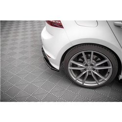 Maxton - Lames De Pare-Chocs Arrière Latérales V.4 Volkswagen Golf R Mk7 Noir Brillant