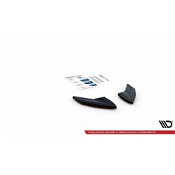 Maxton - Lames De Pare-Chocs Arrière Latérales V.4 Volkswagen Golf R Mk7 Noir Brillant