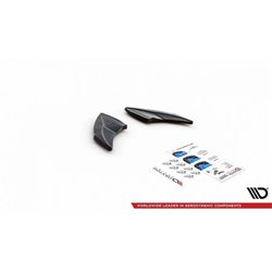Maxton - Lames De Pare-Chocs Arrière Latérales V.4 Volkswagen Golf R Mk7 Noir Brillant