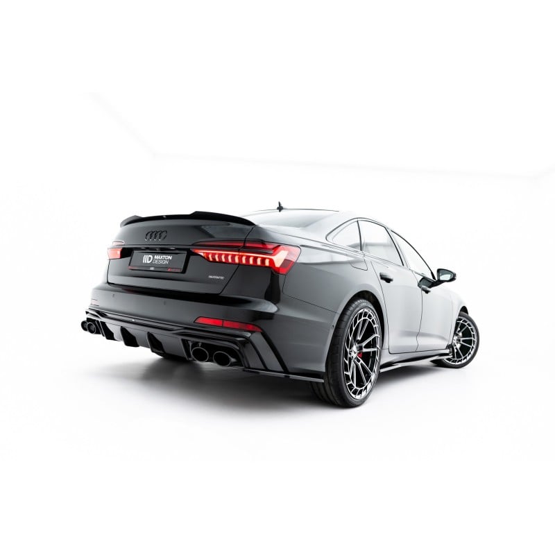 Maxton - Diffuseur Arrière Complet Audi A6 S-Line / S6 C8 / C8 Facelift Noir Brillant