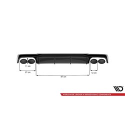 Maxton - Diffuseur Arrière Complet Audi A6 S-Line / S6 C8 / C8 Facelift Noir Brillant