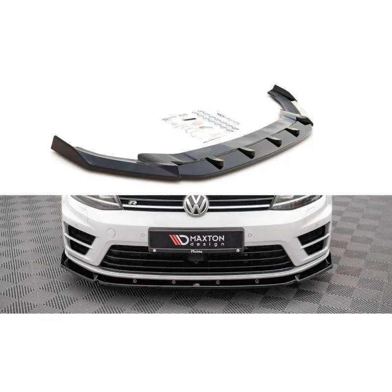 Maxton - Lame Du Pare-Chocs Avant V.4 Volkswagen Golf R / R-Line Mk7 Noir Brillant
