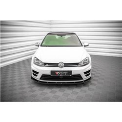 Maxton - Lame Du Pare-Chocs Avant V.4 Volkswagen Golf R / R-Line Mk7 Noir Brillant
