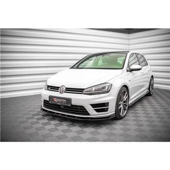 Maxton - Lame Du Pare-Chocs Avant V.4 Volkswagen Golf R / R-Line Mk7 Noir Brillant