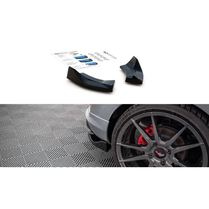 Maxton - Lames De Pare-Chocs Arrière Latérales V.1 Ford Fiesta ST Mk8 Noir Brillant