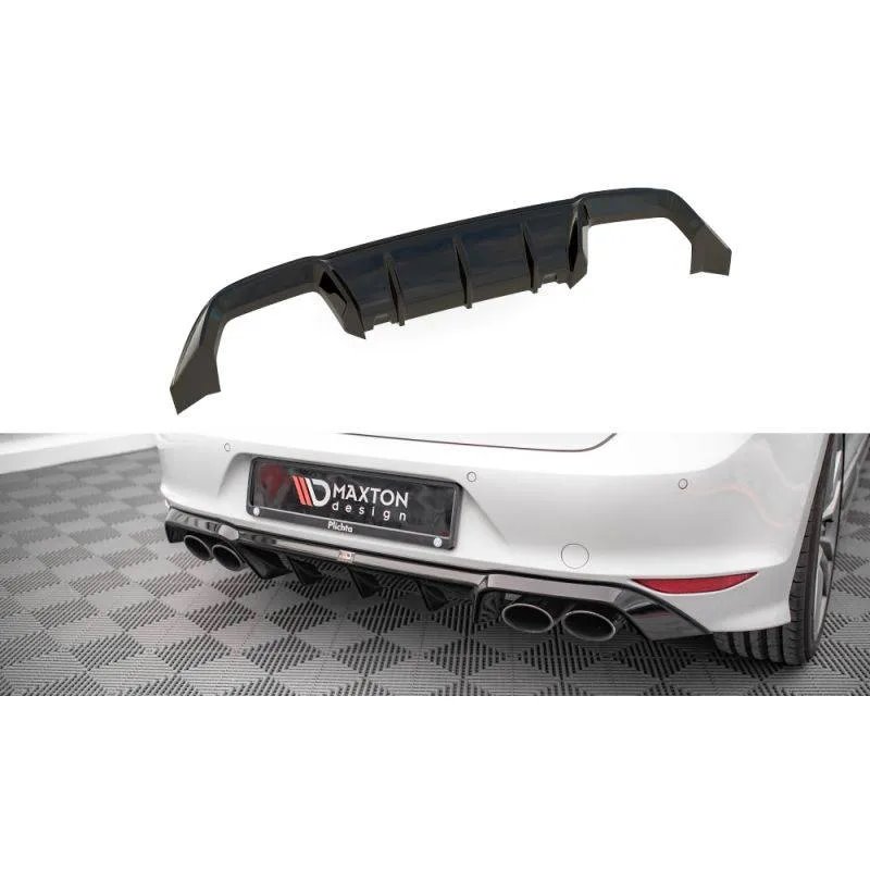 Maxton - Diffuseur Arrière Complet Volkswagen Golf R Mk7 Noir Brillant