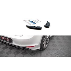 Maxton - Lames De Pare-Chocs Arrière Latérales V.3 Volkswagen Golf R Mk7 Noir Brillant