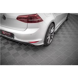 Maxton - Lames De Pare-Chocs Arrière Latérales V.3 Volkswagen Golf R Mk7 Noir Brillant