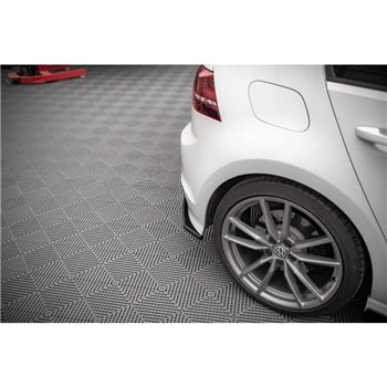 Maxton - Lames De Pare-Chocs Arrière Latérales V.3 Volkswagen Golf R Mk7 Noir Brillant