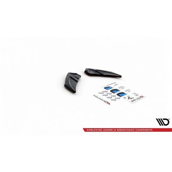 Maxton - Lames De Pare-Chocs Arrière Latérales V.3 Volkswagen Golf R Mk7 Noir Brillant