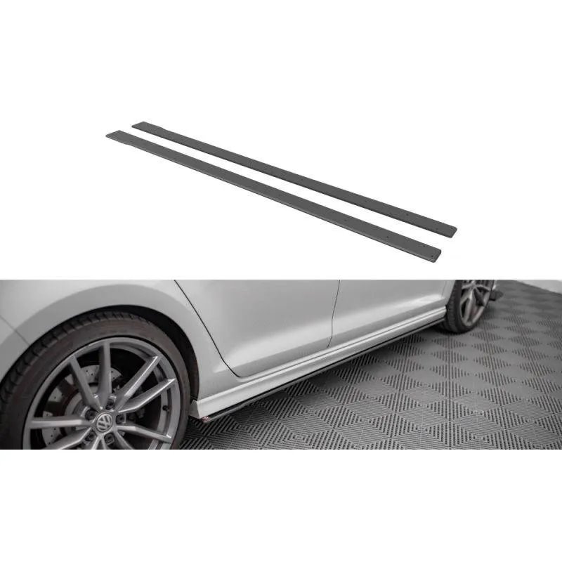 Maxton - Street Pro Rajouts Des Bas De Caisse Volkswagen Golf R Mk7 Noir-Rouge
