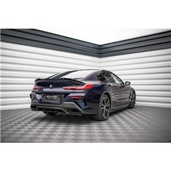 Maxton - Arriere Splitter (avec une barre verticale) BMW 8 Gran Coupe M-Pack G16 Noir Brillant