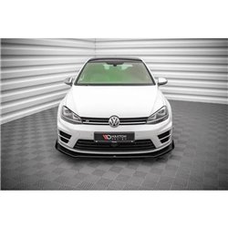 Maxton - Street Pro Lame Du Pare-Chocs Avant V.1 Volkswagen Golf R Mk7 Noir-Rouge + Rabats Brillant