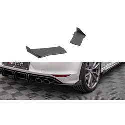 Maxton - Street Pro Lame Du Pare Chocs Arriere Volkswagen Golf R Mk7 Noir-Rouge + Rabats Brillant