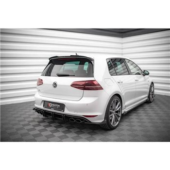 Maxton - Street Pro Lame Du Pare Chocs Arriere Volkswagen Golf R Mk7 Noir-Rouge + Rabats Brillant
