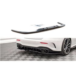 Maxton - Arriere Splitter (avec une barre verticale) V.1 Mercedes A 35 AMG Sedan V177 Noir Brillant