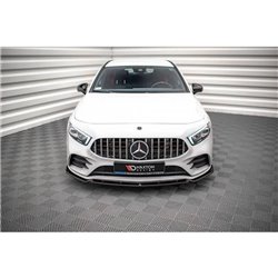 Maxton - Lame Du Pare-Chocs Avant V.4 Mercedes A35 AMG / AMG-Line W177 Noir Brillant