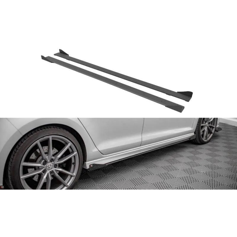 Maxton - Street Pro Rajouts Des Bas De Caisse Volkswagen Golf R Mk7 Noir + Rabats Brillant