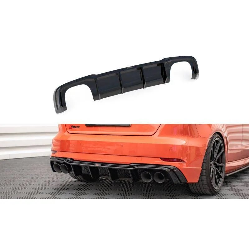 Maxton - Rajout Du Pare-Chocs Arriere V.2 Audi RS3 Sportback 8V Facelift Noir Brillant