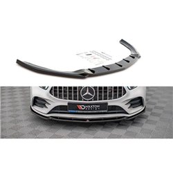 Maxton - Lame Du Pare-Chocs Avant V.5 Mercedes A35 AMG / AMG-Line W177 Noir Brillant