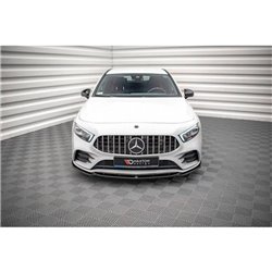 Maxton - Lame Du Pare-Chocs Avant V.5 Mercedes A35 AMG / AMG-Line W177 Noir Brillant