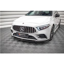 Maxton - Lame Du Pare-Chocs Avant V.5 Mercedes A35 AMG / AMG-Line W177 Noir Brillant