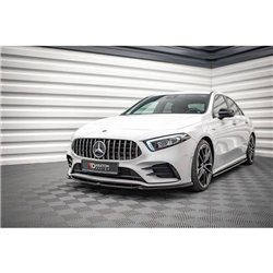 Maxton - Lame Du Pare-Chocs Avant V.5 Mercedes A35 AMG / AMG-Line W177 Noir Brillant