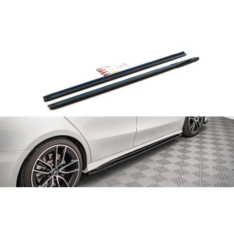 Maxton - Rajouts Des Bas De Caisse V.2 Mercedes A35 AMG / AMG-Line W177 Noir Brillant