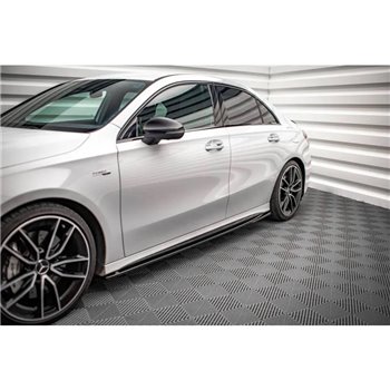 Maxton - Rajouts Des Bas De Caisse V.2 Mercedes A35 AMG / AMG-Line W177 Noir Brillant