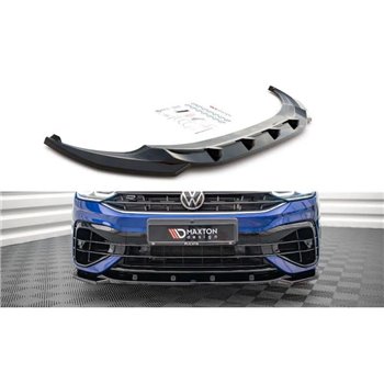 Maxton - Lame Du Pare-Chocs Avant V.3 Volkswagen Tiguan R / R-Line Mk2 Facelift Noir Brillant