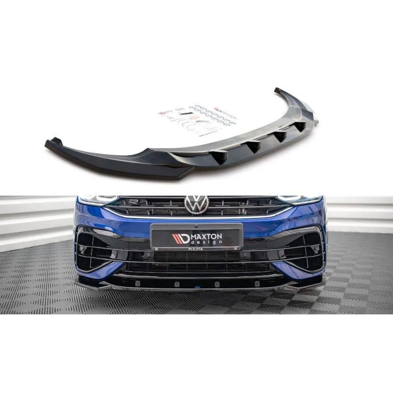 Maxton - Lame Du Pare-Chocs Avant V.3 Volkswagen Tiguan R / R-Line Mk2 Facelift Noir Brillant