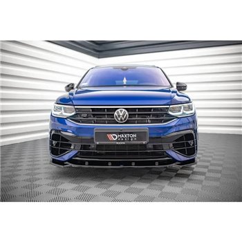 Maxton - Lame Du Pare-Chocs Avant V.3 Volkswagen Tiguan R / R-Line Mk2 Facelift Noir Brillant