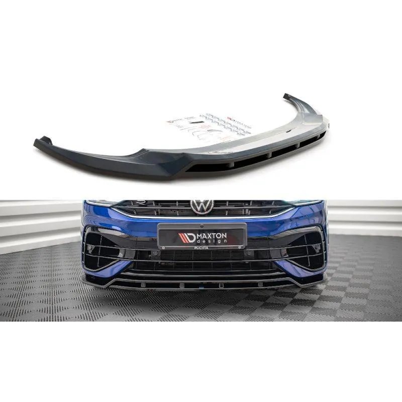 Maxton - Lame Du Pare-Chocs Avant V.1 Volkswagen Tiguan R / R-Line Mk2 Facelift Noir Brillant